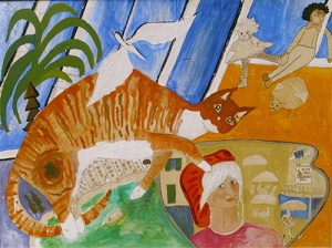 Self-Portrait-with-Ginger-Cat-and-Skylight